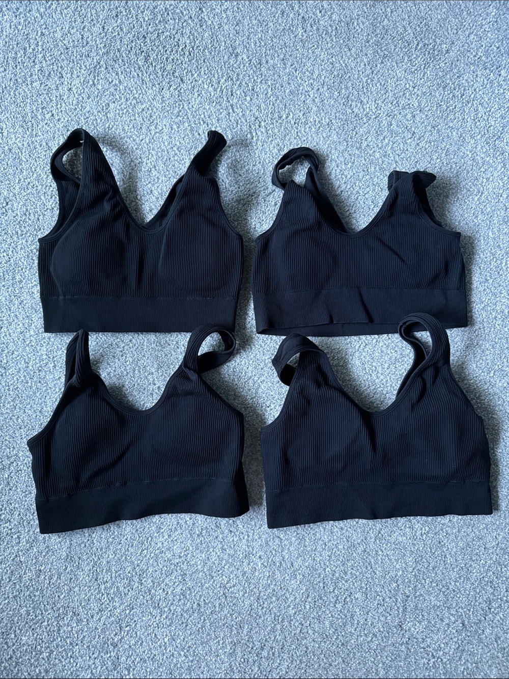 aerie Black Seamless Ribbed Comfort Bralettes - Pack of 4